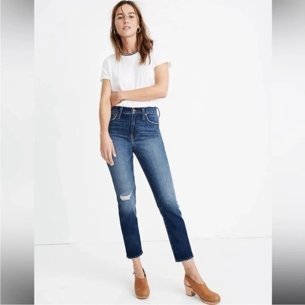 NEW Madewell Blue The Perfect Vintage High Rise Crop Mom Jeans BellBrook - Picture 5 of 13